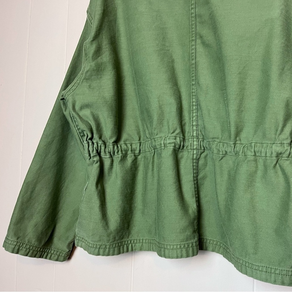 Madewell Claremont‎ Drawstring Jacket Medium green utility button lightweight - Picture 7 of 13